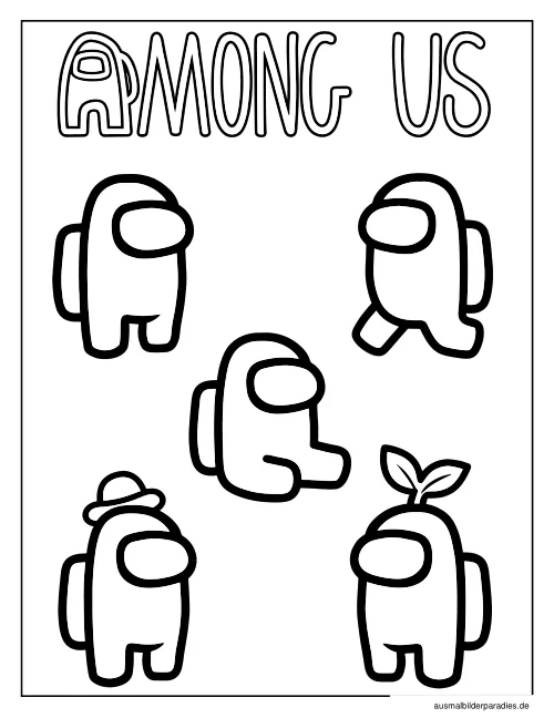 Among Us Ausmalbild 7 als Gratis-PDF Among Us Ausmalbild 7 - kostenlos zum Ausdrucken