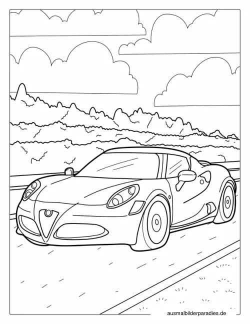 Auto Ausmalbild 1 als Gratis-PDF Auto Ausmalbild 1 - kostenlos zum Ausdrucken