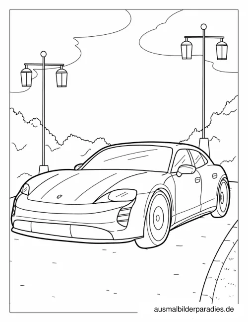 Auto Ausmalbild 10 als Gratis-PDF Auto Ausmalbild 10 - kostenlos zum Ausdrucken