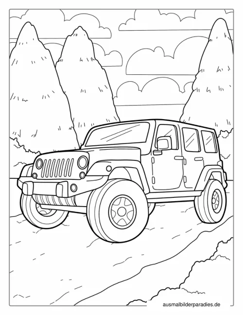 Auto Ausmalbild 17 als Gratis-PDF Auto Ausmalbild 17 - kostenlos zum Ausdrucken