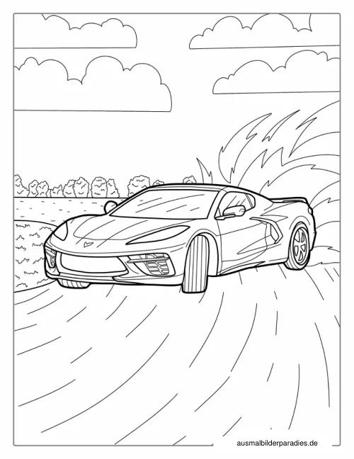 Auto Ausmalbild 20 als Gratis-PDF Auto Ausmalbild 20 - kostenlos zum Ausdrucken