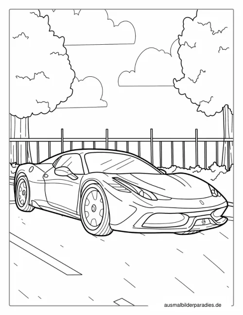 Auto Ausmalbild 22 als Gratis-PDF Auto Ausmalbild 22 - kostenlos zum Ausdrucken