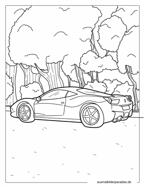 Auto Ausmalbild 23 als Gratis-PDF Auto Ausmalbild 23 - kostenlos zum Ausdrucken