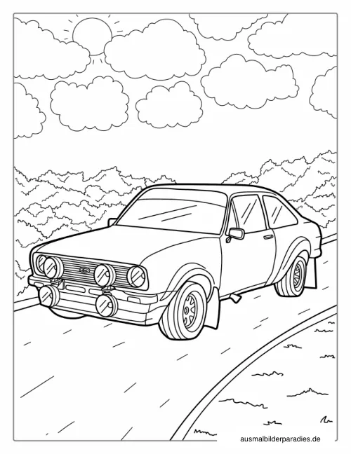 Auto Ausmalbild 26 als Gratis-PDF Auto Ausmalbild 26 - kostenlos zum Ausdrucken