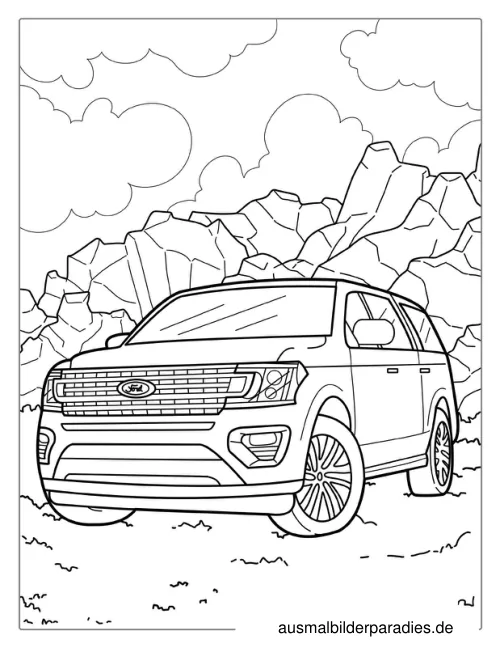 Auto Ausmalbild 27 als Gratis-PDF Auto Ausmalbild 27 - kostenlos zum Ausdrucken