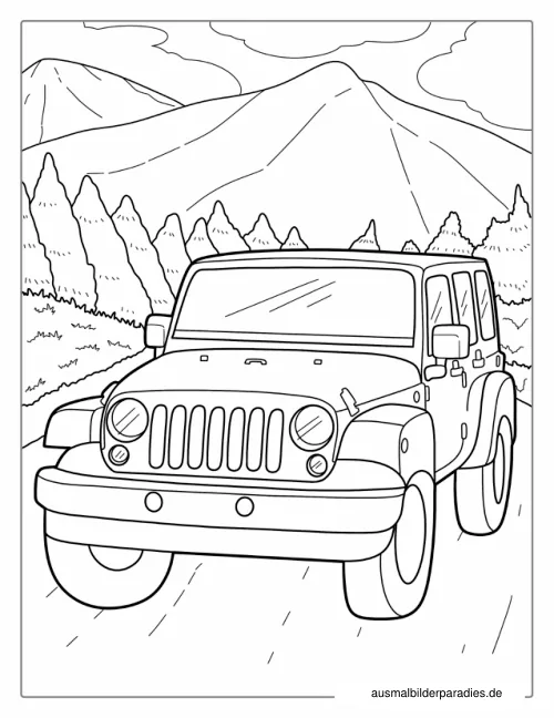 Auto Ausmalbild 28 als Gratis-PDF Auto Ausmalbild 28 - kostenlos zum Ausdrucken