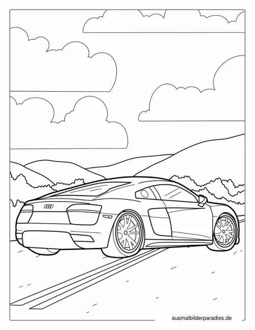 Auto Ausmalbild 3 als Gratis-PDF Auto Ausmalbild 3 - kostenlos zum Ausdrucken