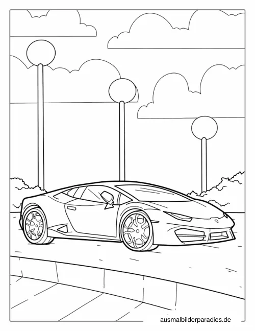Auto Ausmalbild 30 als Gratis-PDF Auto Ausmalbild 30 - kostenlos zum Ausdrucken