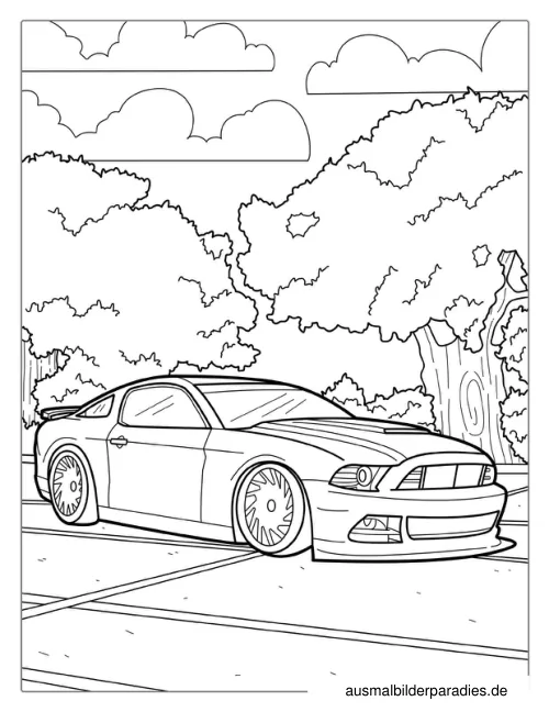Auto Ausmalbild 36 als Gratis-PDF Auto Ausmalbild 36 - kostenlos zum Ausdrucken