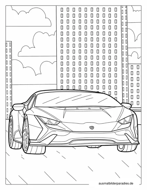 Auto Ausmalbild 9 als Gratis-PDF Auto Ausmalbild 9 - kostenlos zum Ausdrucken