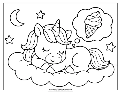 Baby Einhorn Ausmalbild 12 als Gratis-PDF Baby Einhorn Ausmalbild 12 - kostenlos zum Ausdrucken