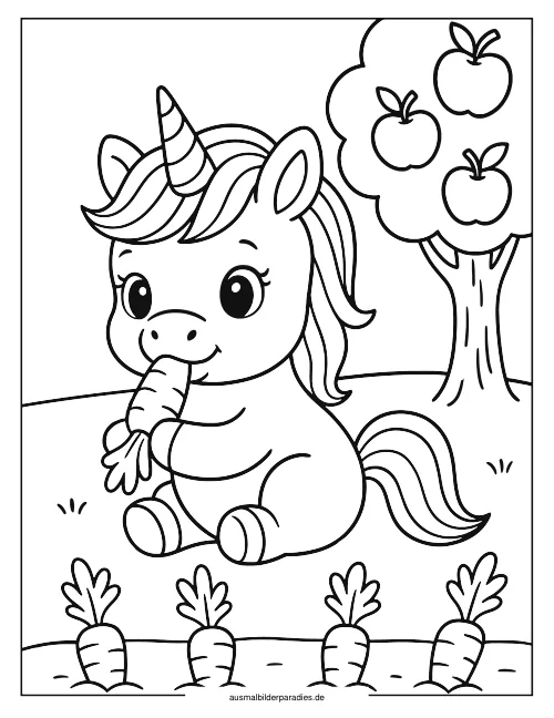 Baby Einhorn Ausmalbild 13 als Gratis-PDF Baby Einhorn Ausmalbild 13 - kostenlos zum Ausdrucken