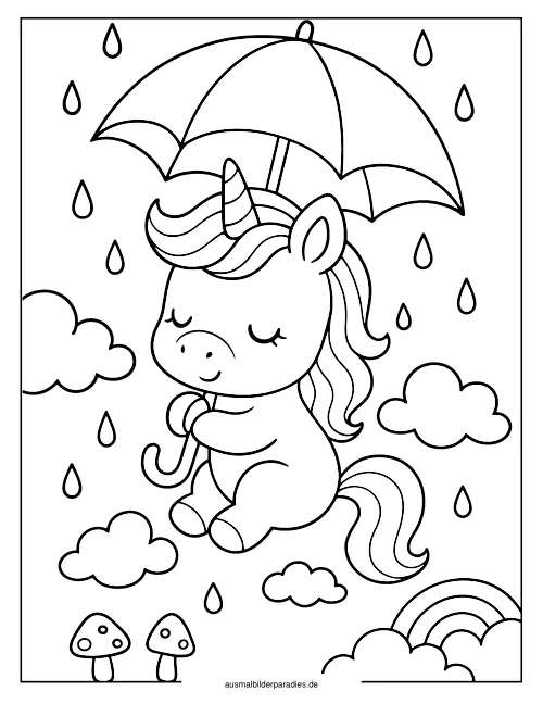 Baby Einhorn Ausmalbild 16 als Gratis-PDF Baby Einhorn Ausmalbild 16 - kostenlos zum Ausdrucken