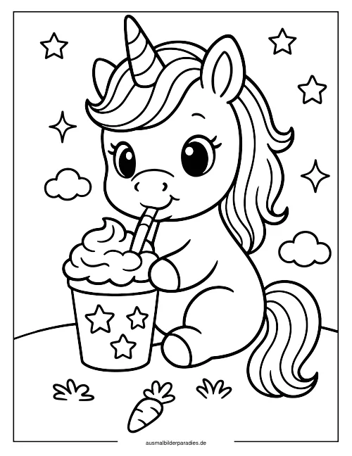 Baby Einhorn Ausmalbild 17 als Gratis-PDF Baby Einhorn Ausmalbild 17 - kostenlos zum Ausdrucken