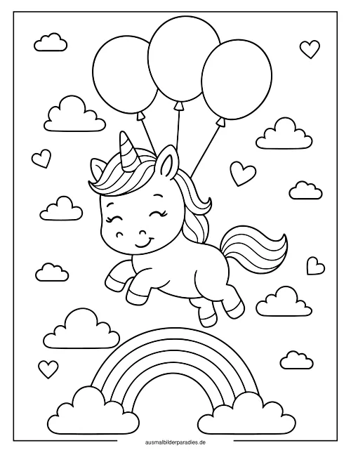 Baby Einhorn Ausmalbild 2 als Gratis-PDF Baby Einhorn Ausmalbild 2 - kostenlos zum Ausdrucken