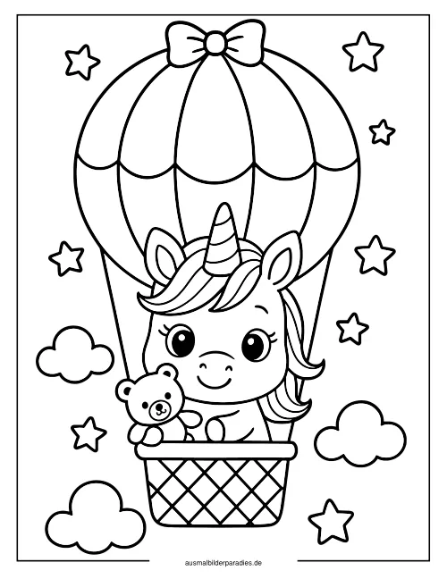 Baby Einhorn Ausmalbild 20 als Gratis-PDF Baby Einhorn Ausmalbild 20 - kostenlos zum Ausdrucken