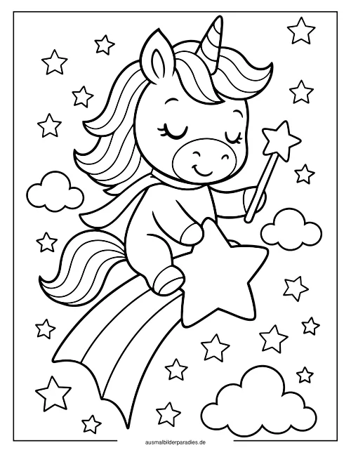 Baby Einhorn Ausmalbild 22 als Gratis-PDF Baby Einhorn Ausmalbild 22 - kostenlos zum Ausdrucken