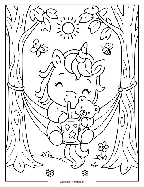 Baby Einhorn Ausmalbild 27 als Gratis-PDF Baby Einhorn Ausmalbild 27 - kostenlos zum Ausdrucken