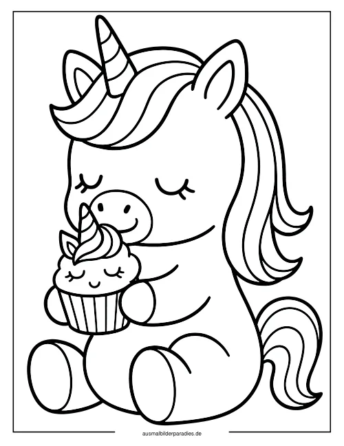 Baby Einhorn Ausmalbild 33 als Gratis-PDF Baby Einhorn Ausmalbild 33 - kostenlos zum Ausdrucken