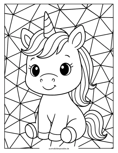 Baby Einhorn Ausmalbild 36 als Gratis-PDF Baby Einhorn Ausmalbild 36 - kostenlos zum Ausdrucken