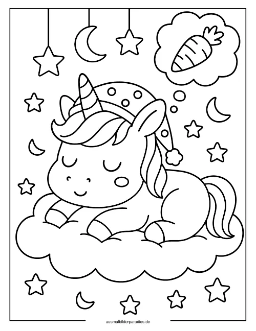Baby Einhorn Ausmalbild 7 als Gratis-PDF Baby Einhorn Ausmalbild 7 - kostenlos zum Ausdrucken
