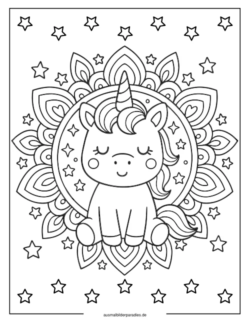 Baby Einhorn Ausmalbild 9 als Gratis-PDF Baby Einhorn Ausmalbild 9 - kostenlos zum Ausdrucken