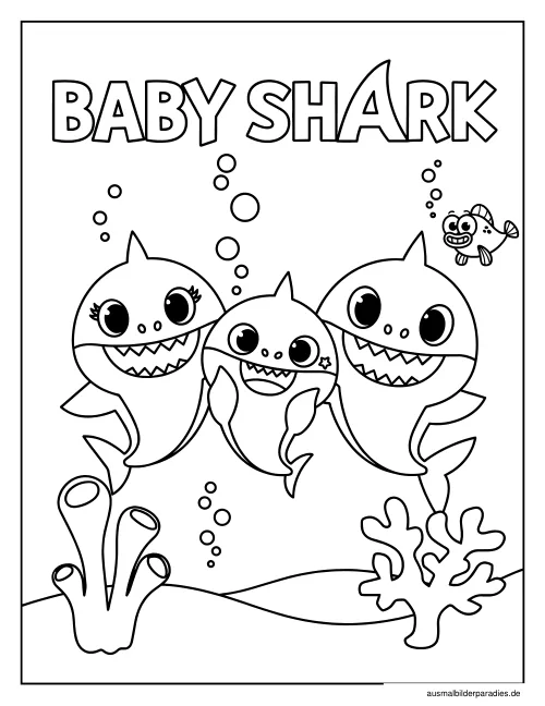 Baby Shark Ausmalbilder Baby Shark Ausmalbilder kostenlos zum Ausdrucken