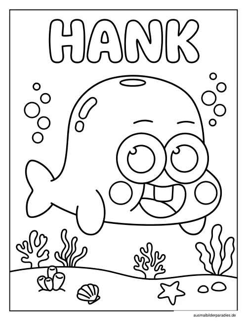 Baby Shark Ausmalbild 11 als Gratis-PDF Baby Shark Ausmalbild 11 - kostenlos zum Ausdrucken