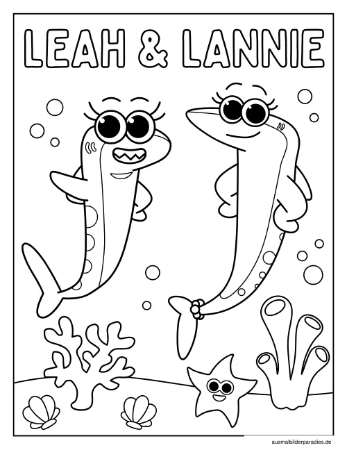 Baby Shark Ausmalbild 17 als Gratis-PDF Baby Shark Ausmalbild 17 - kostenlos zum Ausdrucken