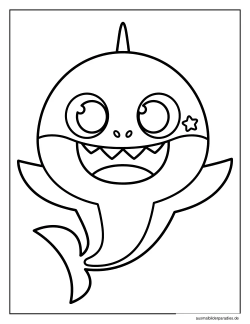 Baby Shark Ausmalbild 27 als Gratis-PDF Baby Shark Ausmalbild 27 - kostenlos zum Ausdrucken