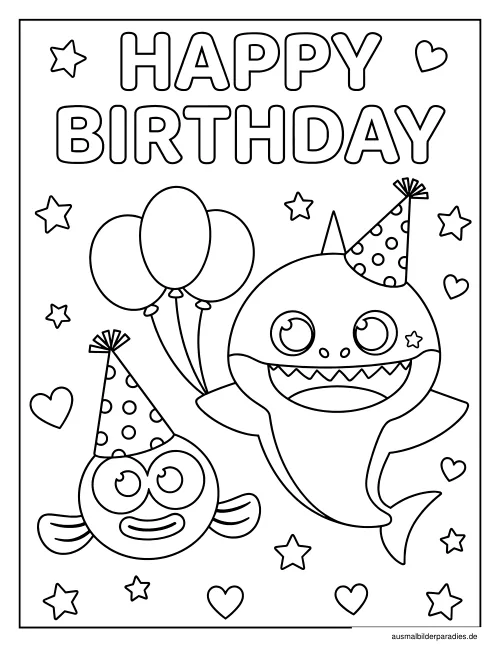 Baby Shark Ausmalbild 29 als Gratis-PDF Baby Shark Ausmalbild 29 - kostenlos zum Ausdrucken
