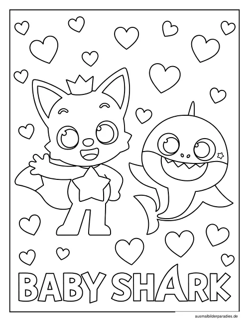 Baby Shark Ausmalbild 30 als Gratis-PDF Baby Shark Ausmalbild 30 - kostenlos zum Ausdrucken