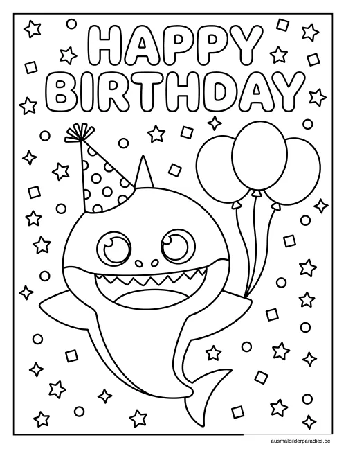 Baby Shark Ausmalbild 5 als Gratis-PDF Baby Shark Ausmalbild 5 - kostenlos zum Ausdrucken
