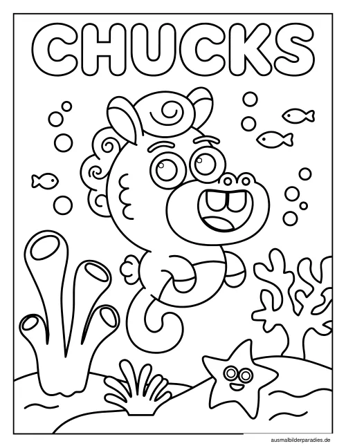 Baby Shark Ausmalbild 8 als Gratis-PDF Baby Shark Ausmalbild 8 - kostenlos zum Ausdrucken