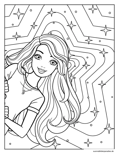 Barbie Ausmalbild 6 - kostenlos zum Ausdrucken