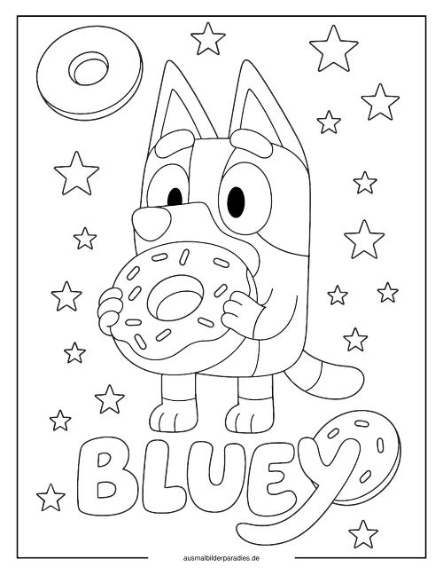 Bluey Ausmalbild 10 als Gratis-PDF Bluey Ausmalbild 10 - kostenlos zum Ausdrucken