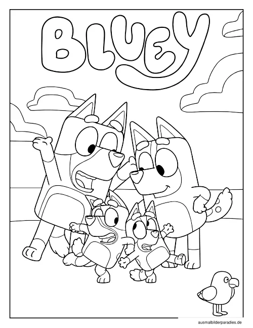 Bluey Ausmalbild 13 als Gratis-PDF Bluey Ausmalbild 13 - kostenlos zum Ausdrucken