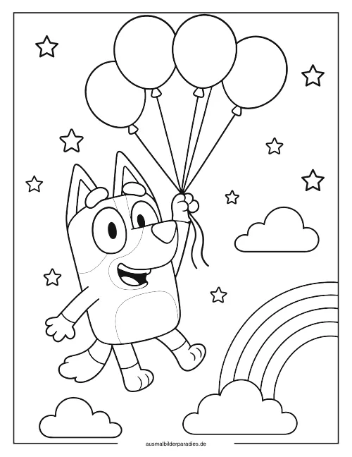 Bluey Ausmalbild 2 als Gratis-PDF Bluey Ausmalbild 2 - kostenlos zum Ausdrucken