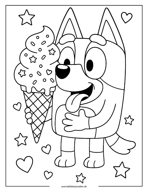 Bluey Ausmalbild 20 als Gratis-PDF Bluey Ausmalbild 20 - kostenlos zum Ausdrucken