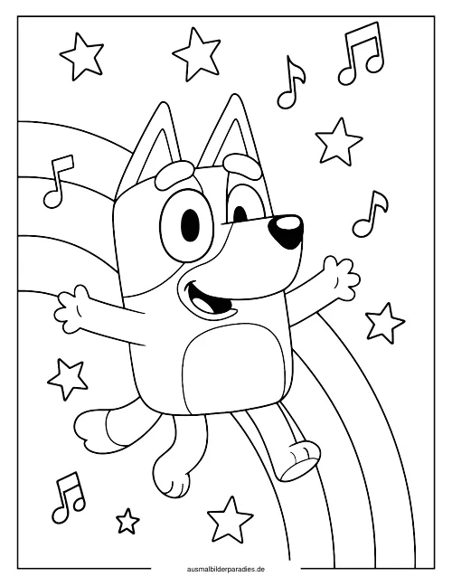 Bluey Ausmalbild 25 als Gratis-PDF Bluey Ausmalbild 25 - kostenlos zum Ausdrucken