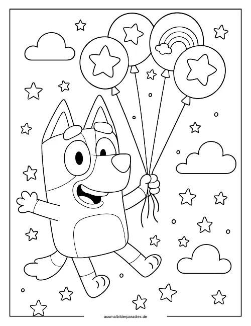 Bluey Ausmalbild 3 als Gratis-PDF Bluey Ausmalbild 3 - kostenlos zum Ausdrucken