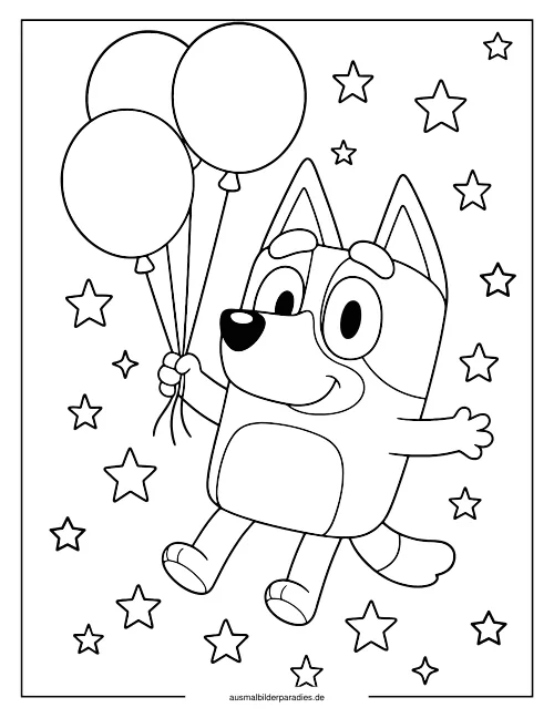 Bluey Ausmalbild 4 als Gratis-PDF Bluey Ausmalbild 4 - kostenlos zum Ausdrucken