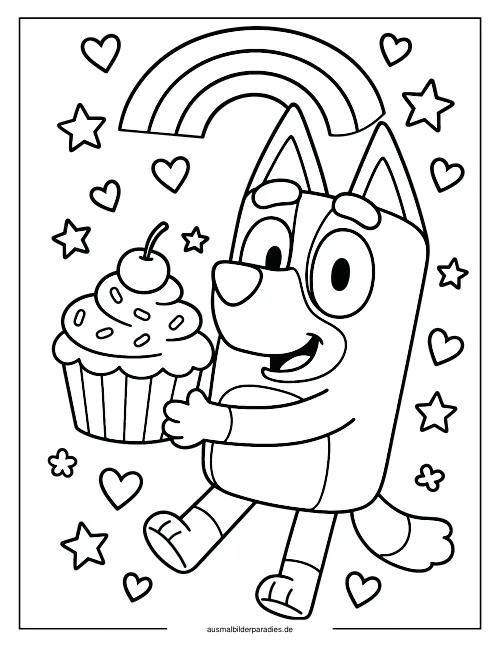 Bluey Ausmalbild 5 als Gratis-PDF Bluey Ausmalbild 5 - kostenlos zum Ausdrucken