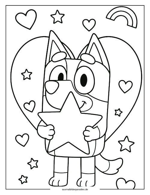 Bluey Ausmalbild 6 als Gratis-PDF Bluey Ausmalbild 6 - kostenlos zum Ausdrucken