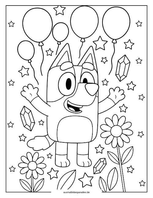 Bluey Ausmalbild 9 als Gratis-PDF Bluey Ausmalbild 9 - kostenlos zum Ausdrucken