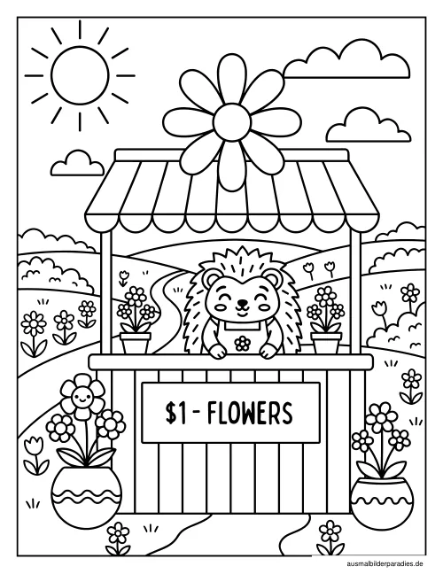 Blumen Ausmalbild 14 - kostenlos zum Ausdrucken