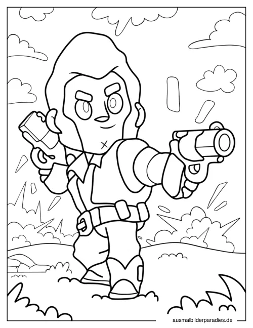 Brawl Stars Ausmalbild 10 als Gratis-PDF Brawl Stars Ausmalbild 10 - kostenlos zum Ausdrucken