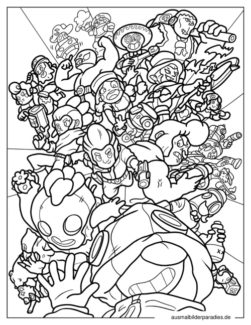 Brawl Stars Ausmalbild 11 als Gratis-PDF Brawl Stars Ausmalbild 11 - kostenlos zum Ausdrucken