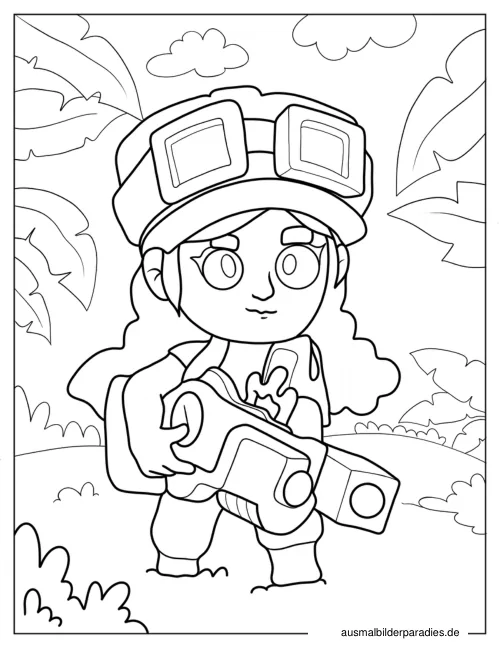 Brawl Stars Ausmalbild 15 als Gratis-PDF Brawl Stars Ausmalbild 15 - kostenlos zum Ausdrucken