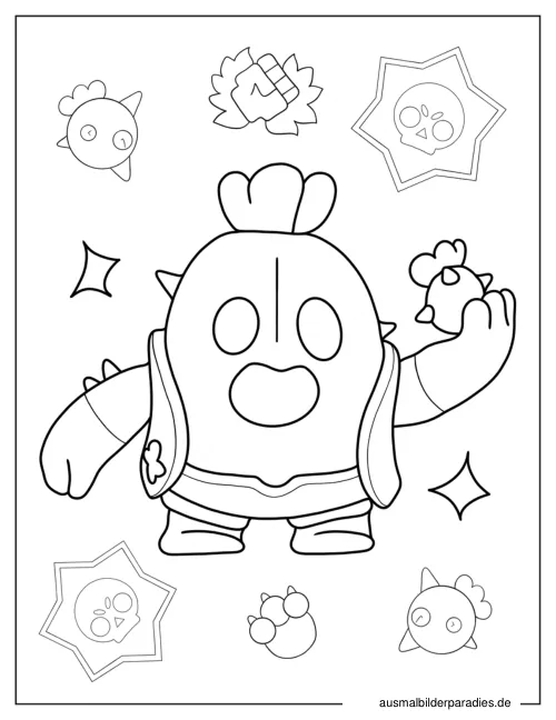 Brawl Stars Ausmalbild 16 als Gratis-PDF Brawl Stars Ausmalbild 16 - kostenlos zum Ausdrucken